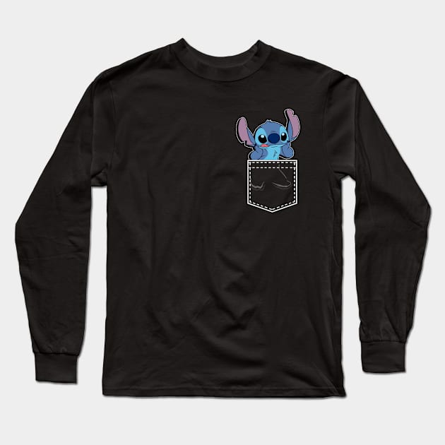 Stitch on My Pocket Long Sleeve T-Shirt by Aine Creative Designs